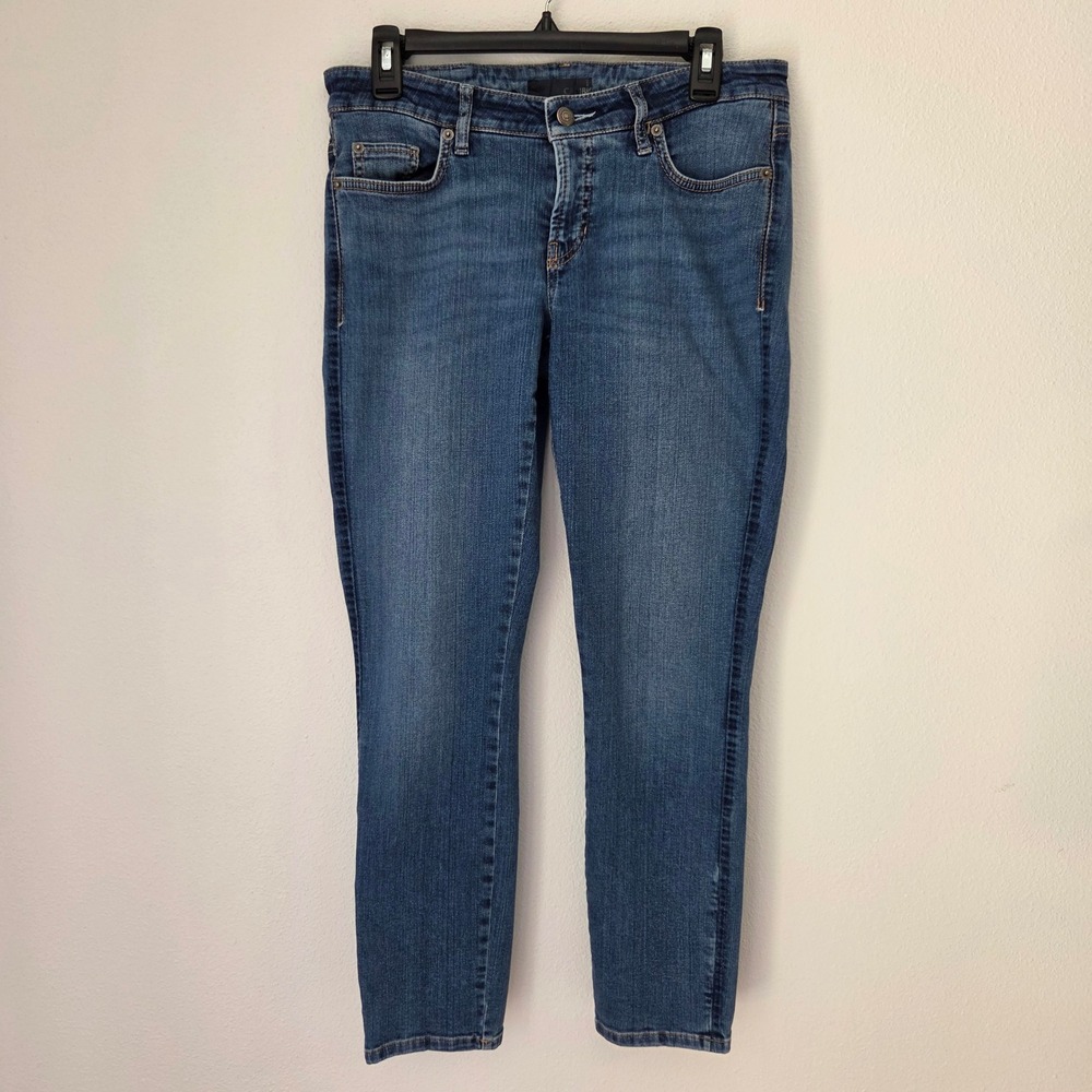 Cambio Womens Slim Leg Jeans Medium Wash Blue Mid Rise Ankle Denim Size 30x27.5